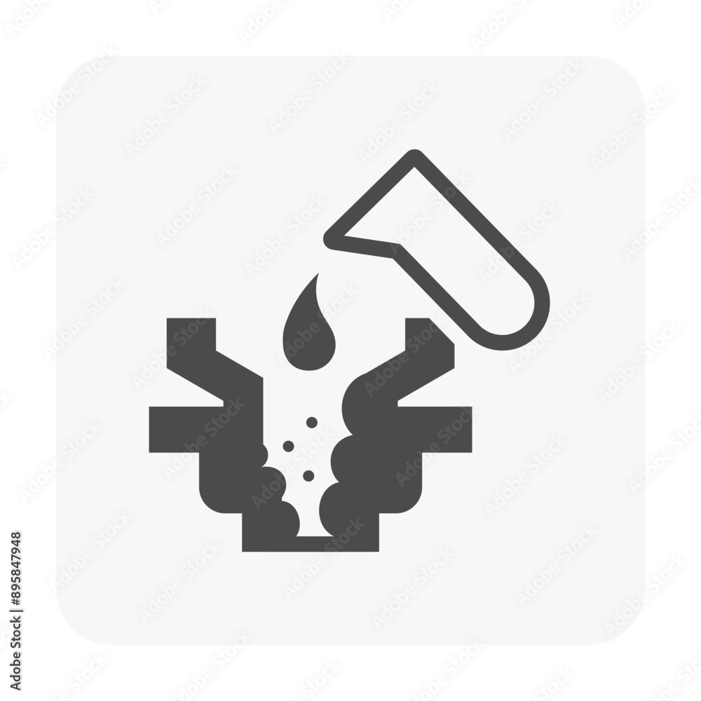 Clogged problem and dirty in floor drain vector icon. Include chemical to unclog, cleaning, repair, service or maintenance for water, sewage drainage in kitchen, bathroom, toilet and shower room. Clogged problem and dirty in floor drain vector icon. Include chemical to unclog, cleaning, repair, service or maintenance for water, sewage drainage in kitchen, bathroom, toilet and shower room.
