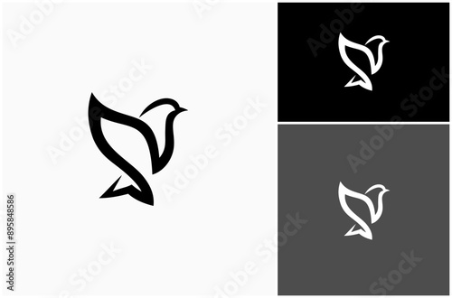 Pigeon Dove Nature Bird Fly Wing Peace Freedom Simple Minimalist Vector Logo Design Illustration