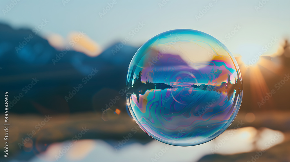 Beautiful image of a soap bubble flying in the air. Beautiful image of a soap bubble flying in the air.
