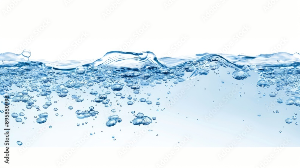 custom made wallpaper toronto digitalA close-up of a water splash with numerous bubbles rising to the surface against a white backdrop.