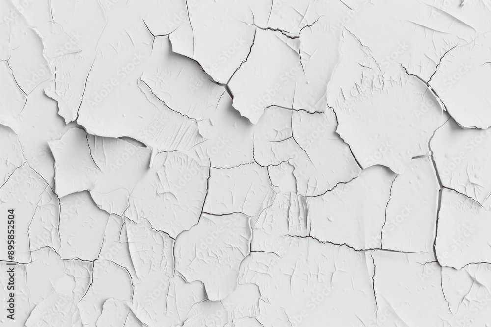 Obraz premium Ethereal White Cracked Texture Underlying Themes of Fragility and Decay - Generative AI