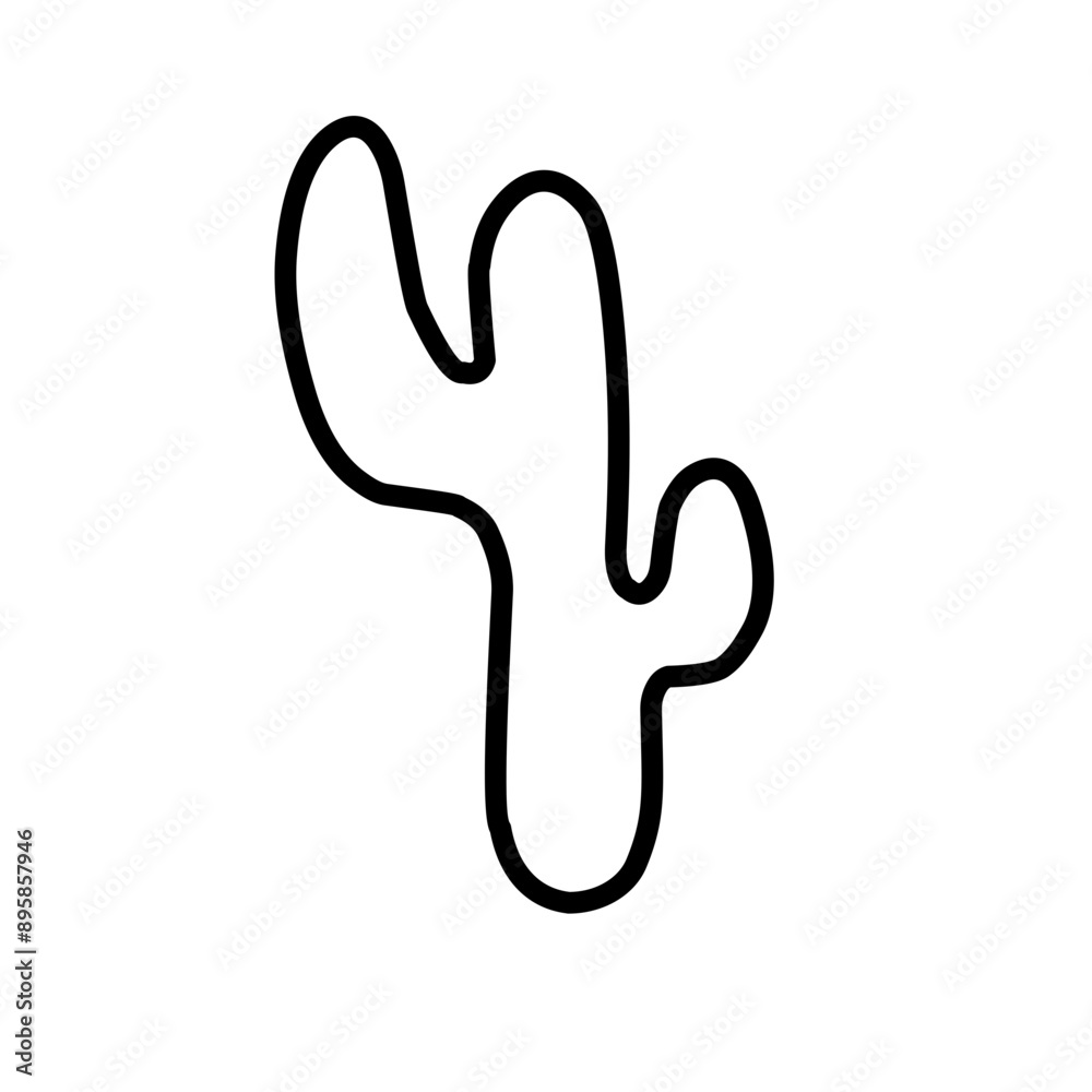Obraz premium Hand drawn cactus vector objects collection