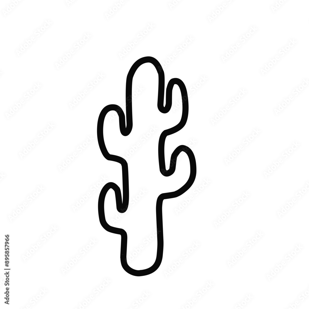Obraz premium Hand drawn cactus vector objects collection