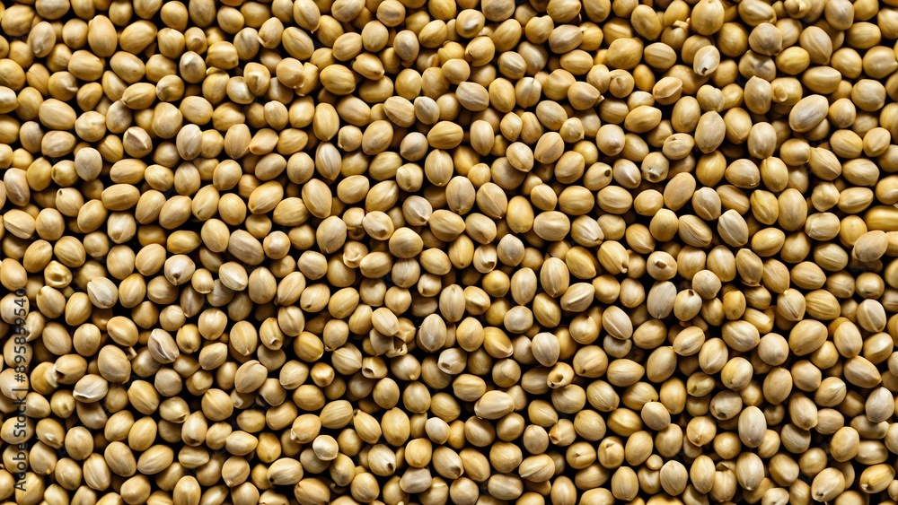 Close-up of a pile of millet seeds, a common grain used in bird feed. Close-up of a pile of millet seeds, a common grain used in bird feed.