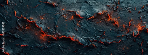 A black and orange lava flow with a blue background