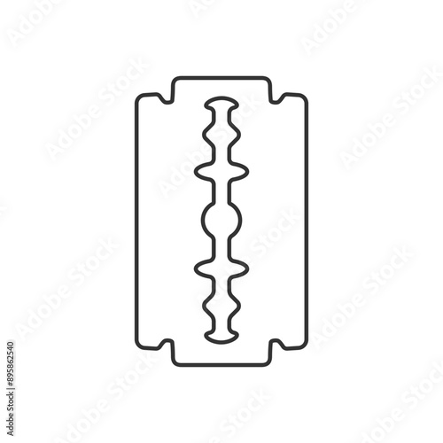 Razor blade simple icon on round background. Vector