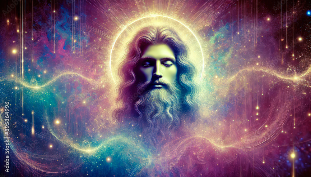 Ethereal Jesus Christ with Glowing Halo: Divine Symbol of Peace Ethereal Jesus Christ with Glowing Halo: Divine Symbol of Peace