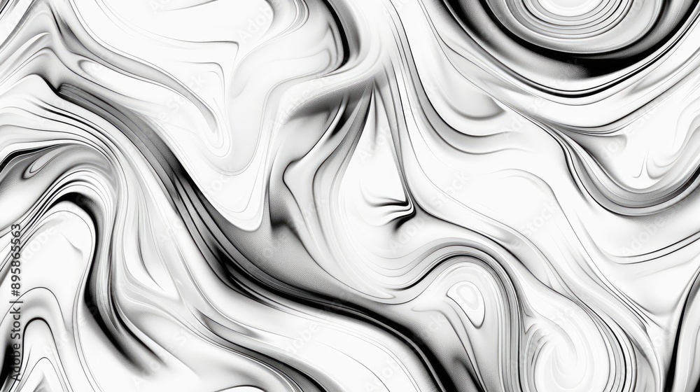 A digital illustration of a swirling, flowing black and white liquid marble pattern SEAMLESS PATTERN A digital illustration of a swirling, flowing black and white liquid marble pattern SEAMLESS PATTERN