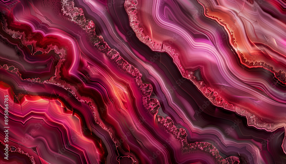 Obraz premium Abstract Pink and Red Geode Marble Pattern