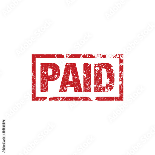 Paid stamp vector, Paid stamp with date, Paid icon.