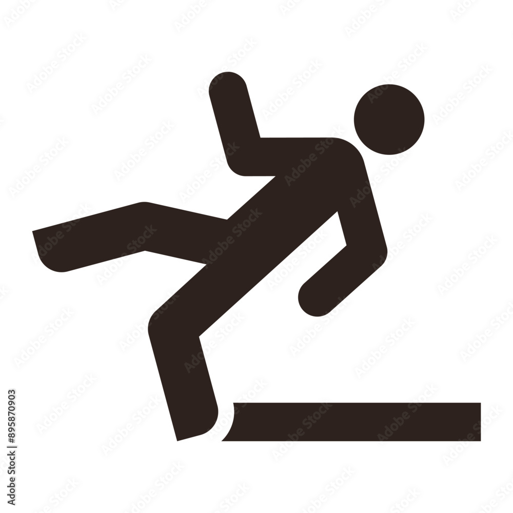 Wet floor caution sign. Danger of slipping Wet floor caution sign. Danger of slipping