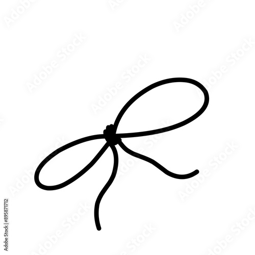 Bow knot line icon. Decoration fashion symbol. Vector illustration isolated on white.