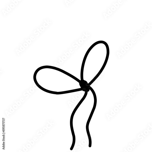 Bow knot line icon. Decoration fashion symbol. Vector illustration isolated on white.
