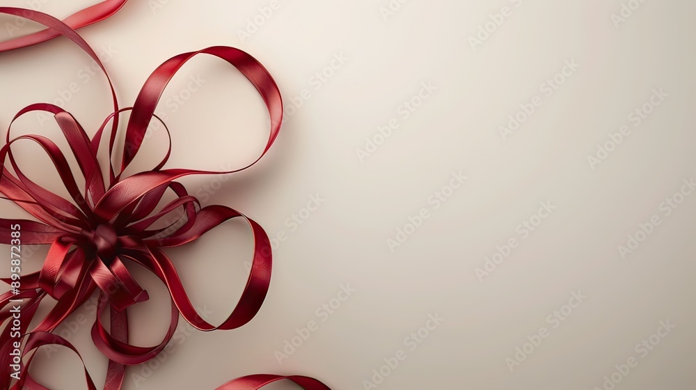 Red Ribbon Bow on White Background Red Ribbon Bow on White Background