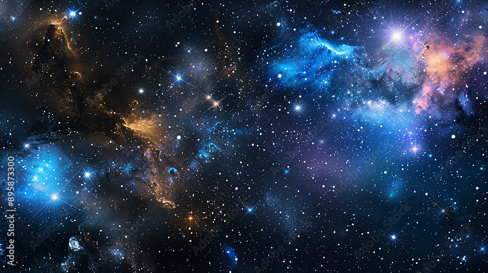 Naklejka premium Cosmic Galaxy Starry Night