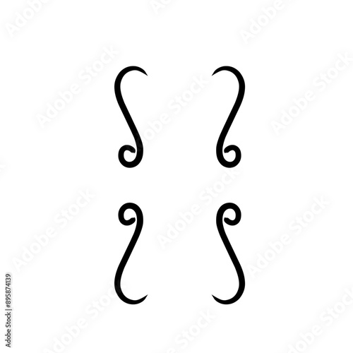 Hand drawn bracket, parenthesis element.
