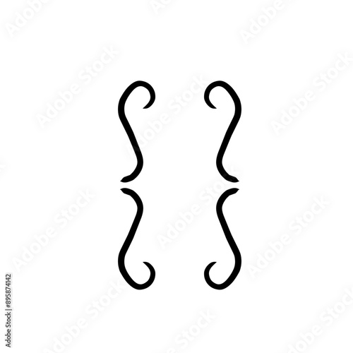 Hand drawn bracket, parenthesis element.