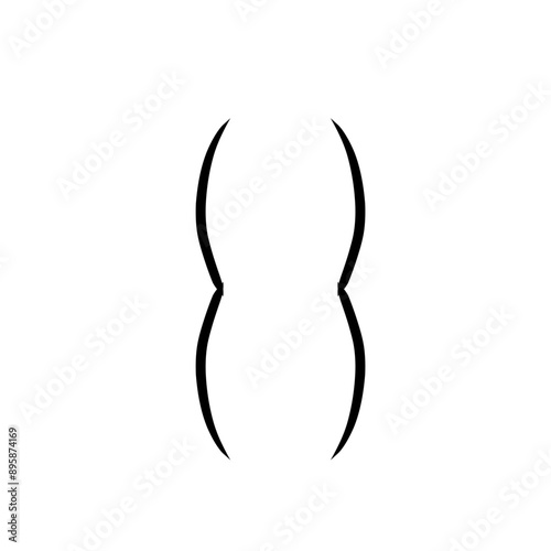 Hand drawn bracket, parenthesis element.