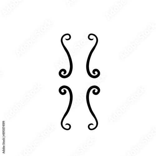 Hand drawn bracket, parenthesis element.
