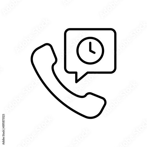 Waiting call outline icons, minimalist vector illustration ,simple transparent graphic element .Isolated on white background