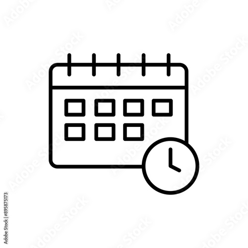 Waiting schedule outline icons, minimalist vector illustration ,simple transparent graphic element .Isolated on white background