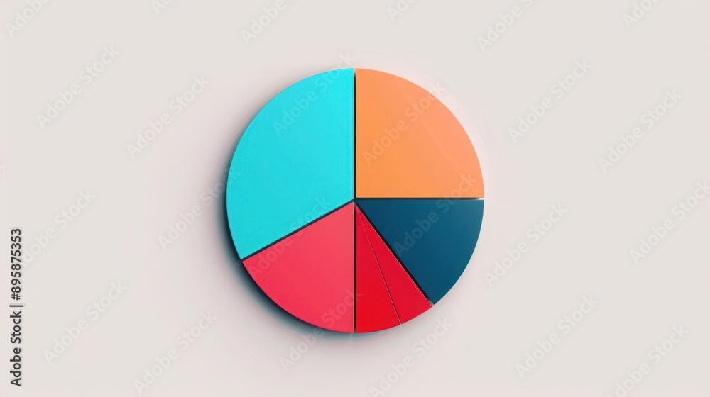 Multi-colored 3D pie chart graph on neutral background depicting data analysis and statistics visualization, perfect for business presentations. Multi-colored 3D pie chart graph on neutral background depicting data analysis and statistics visualization, perfect for business presentations.