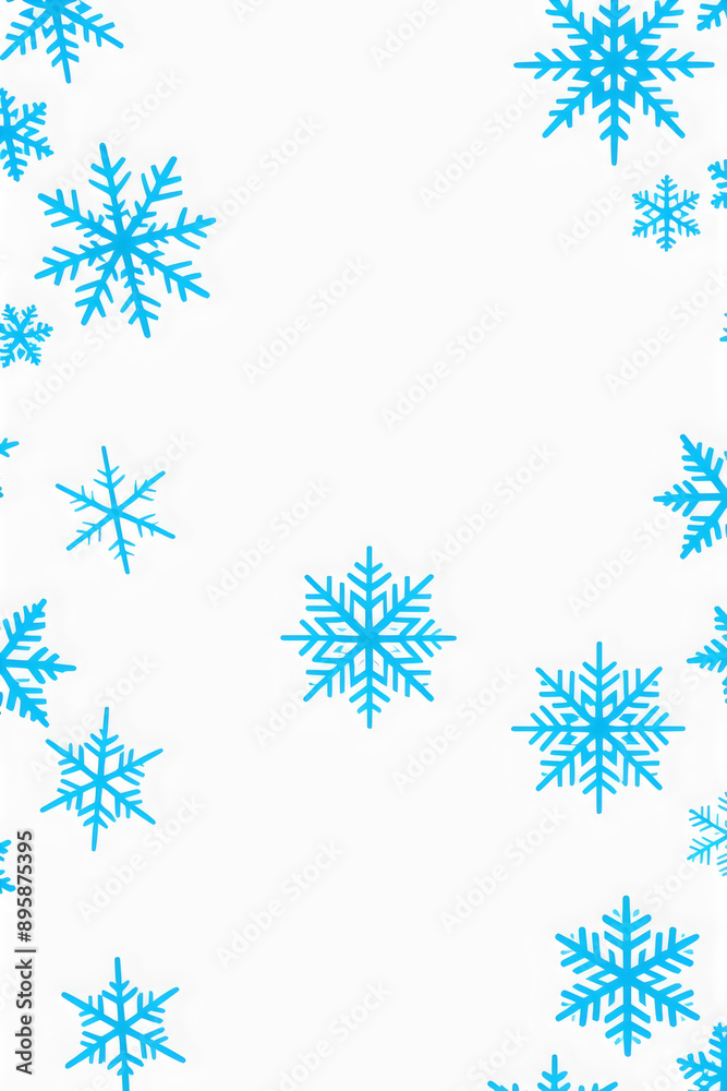 Clean white background with minimalistic snowflake patterns Clean white background with minimalistic snowflake patterns
