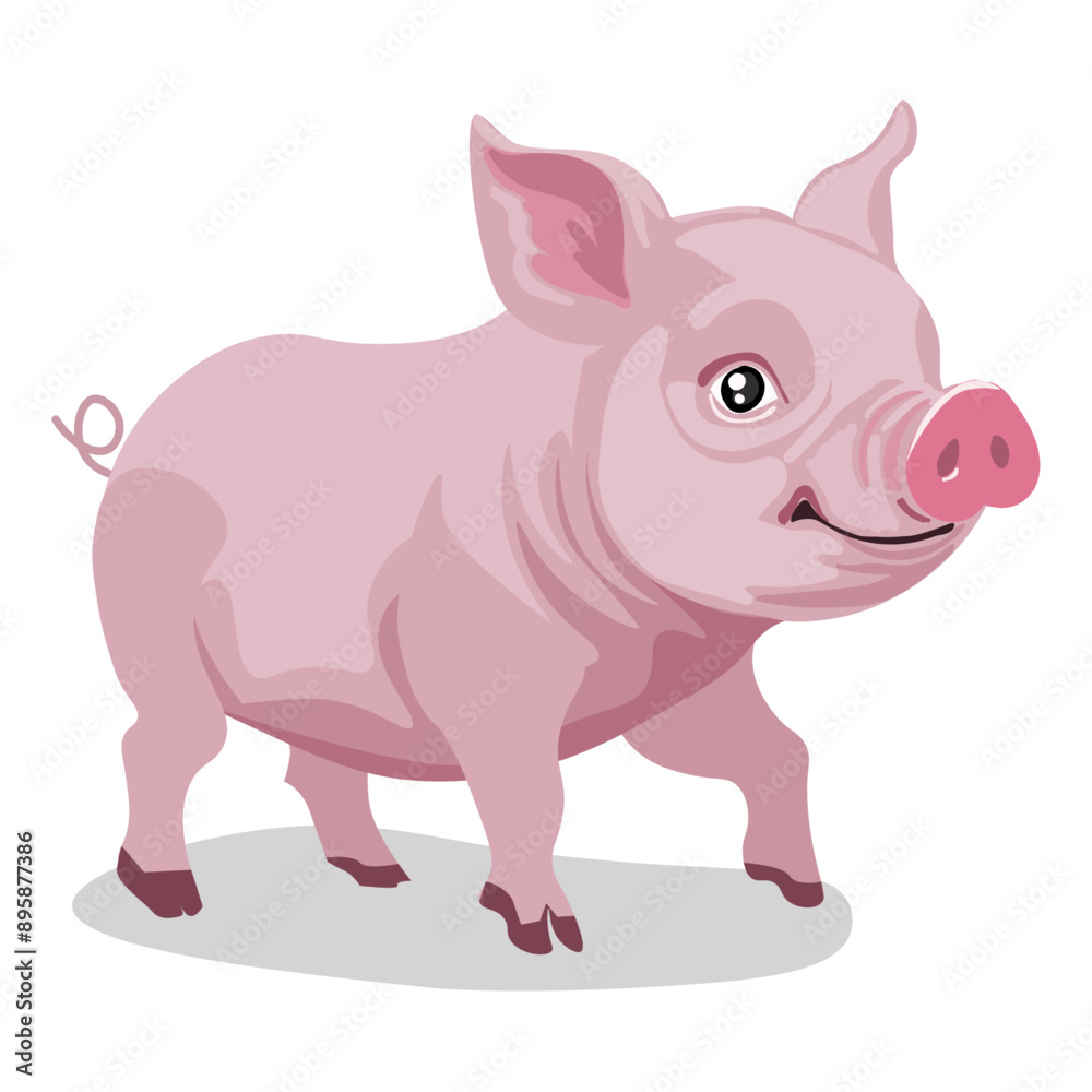 cartoon pig in flat design. vector illustration cartoon pig in flat design. vector illustration