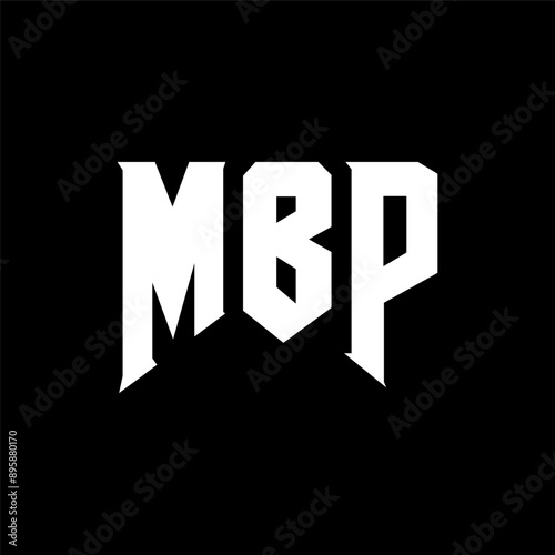 MBP letter logo design for technology company. MBP logo design black and white color combination. MBP logo, MBP vector, MBP design, MBP icon, MBP alphabet. MBP typography logo design. photo