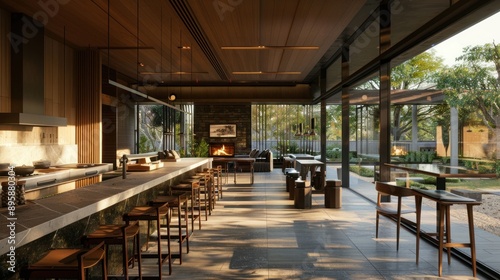 Modern Kitchen with Outdoor Patio