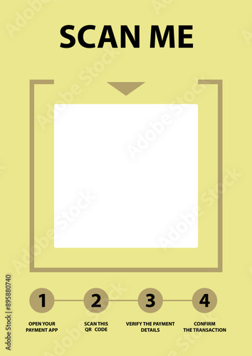 Banner for restaurant to pay bill by scan qr code. Vector of scanning menu food, guide of restaurant pay, scan code, digital response, cash smartphone illustration