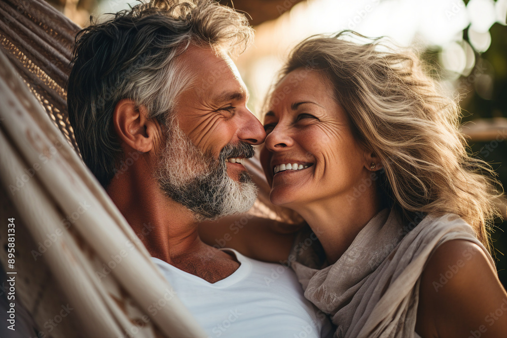 AI generated picture of happy elderly people couple together AI generated picture of happy elderly people couple together