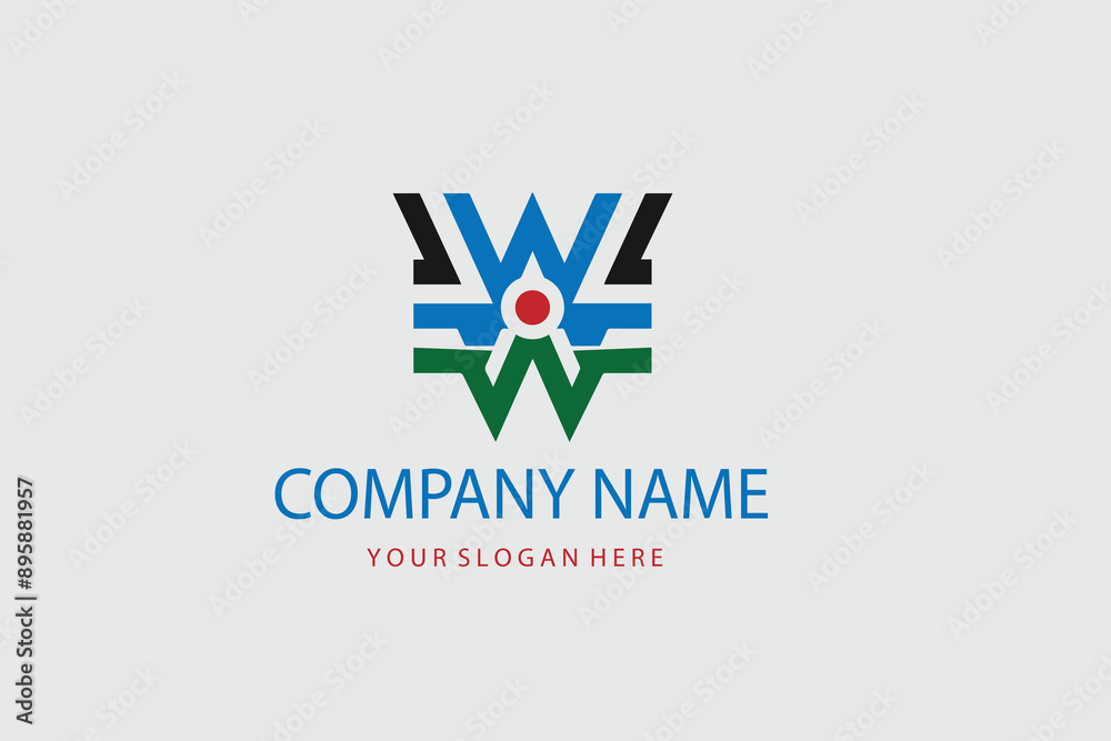 W Logo. Vector Graphic Branding Letter Element. Black Background. W Logo. Vector Graphic Branding Letter Element. Black Background.