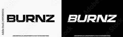 Modern Grunge Font. Rough Font. Distress Bold Font. Uppercase and Number. Typography urban style alphabet fonts for fashion, sport, movie, logo design, vector illustration