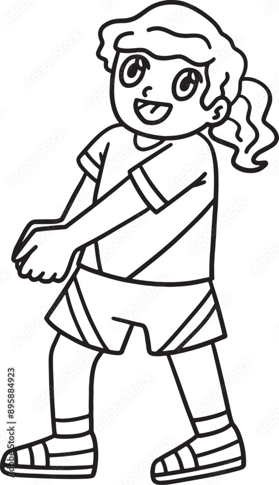 Daughter Playing Volleyball Isolated Coloring Daughter Playing Volleyball Isolated Coloring