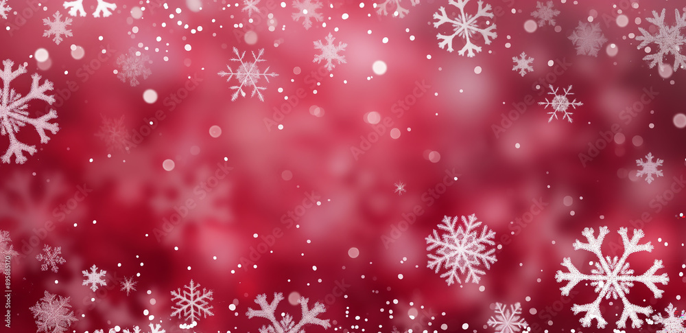 Festive Red Background with Snowflakes and Bokeh
Festive Red Background with Snowflakes and Bokeh