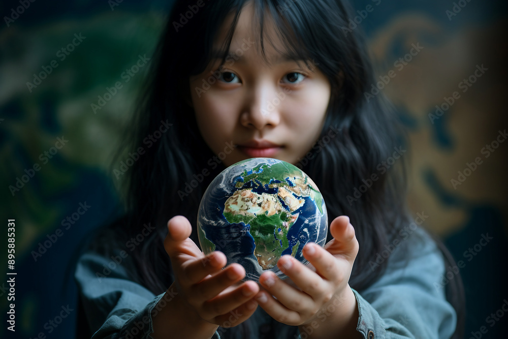 World Earth Day, Generative AI ecology protection concept, human responsibility World Earth Day, Generative AI ecology protection concept, human responsibility