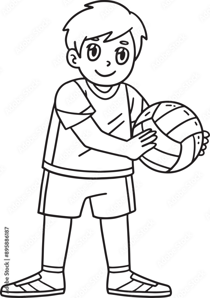 Volleyball Player with Ball Isolated Coloring Volleyball Player with Ball Isolated Coloring