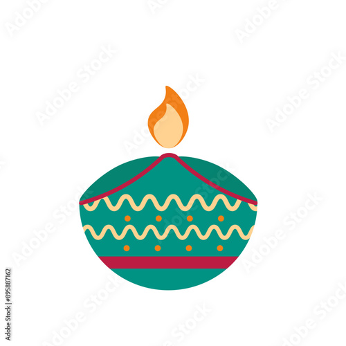 Diawali Candle Illustration