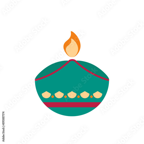 Diawali Candle Illustration