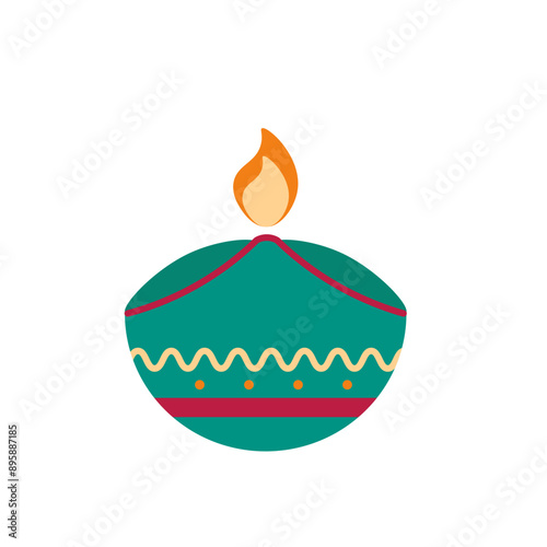 Diawali Candle Illustration