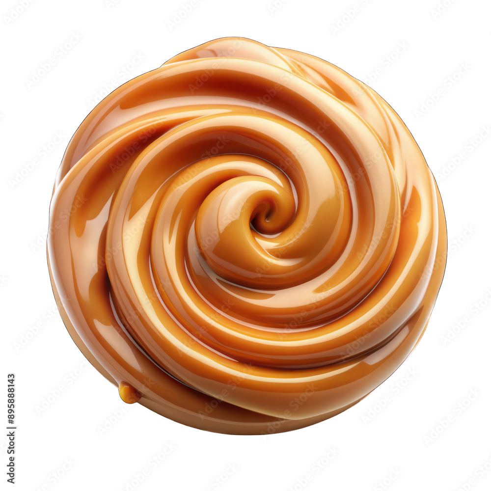 Caramel cream swirl isolated on transparent background Caramel cream swirl isolated on transparent background
