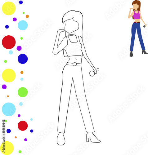 Coloring page of singer