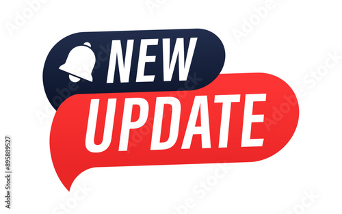 New Update Speech Bubble. Modern label new update with bell. Web Banner with notification bell. Announcement for new update. Vector illustration