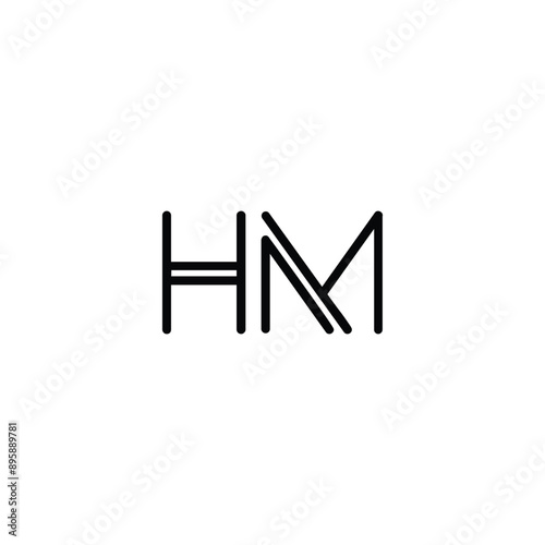 alphabet Letters HM, MH ,  Initials Logo Monogram. letter H and M concept ready to use