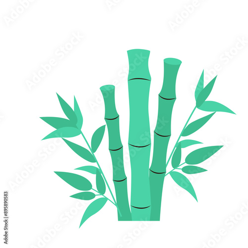 japan obon summer festival. Cartoon vector illustration of bamboo