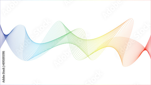 Abstract vector colorful wave line flowing isolated on white background