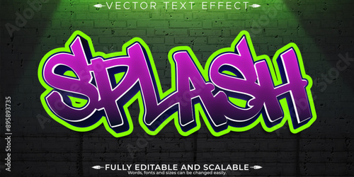 Graffiti text effect, editable spray and street text style