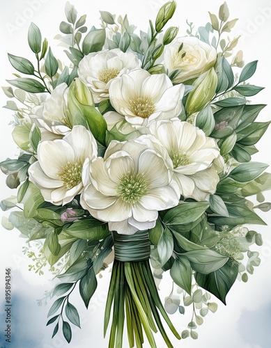 bouquet of white roses