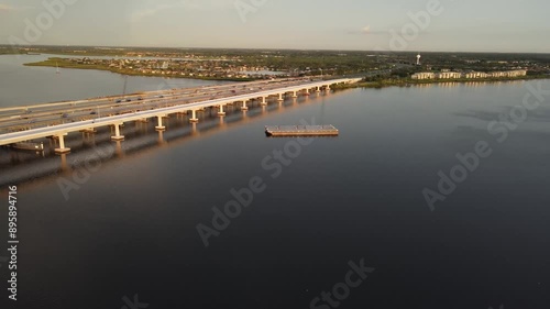 Bridge in Manatee county, Florida, highway connection with the mainland photo